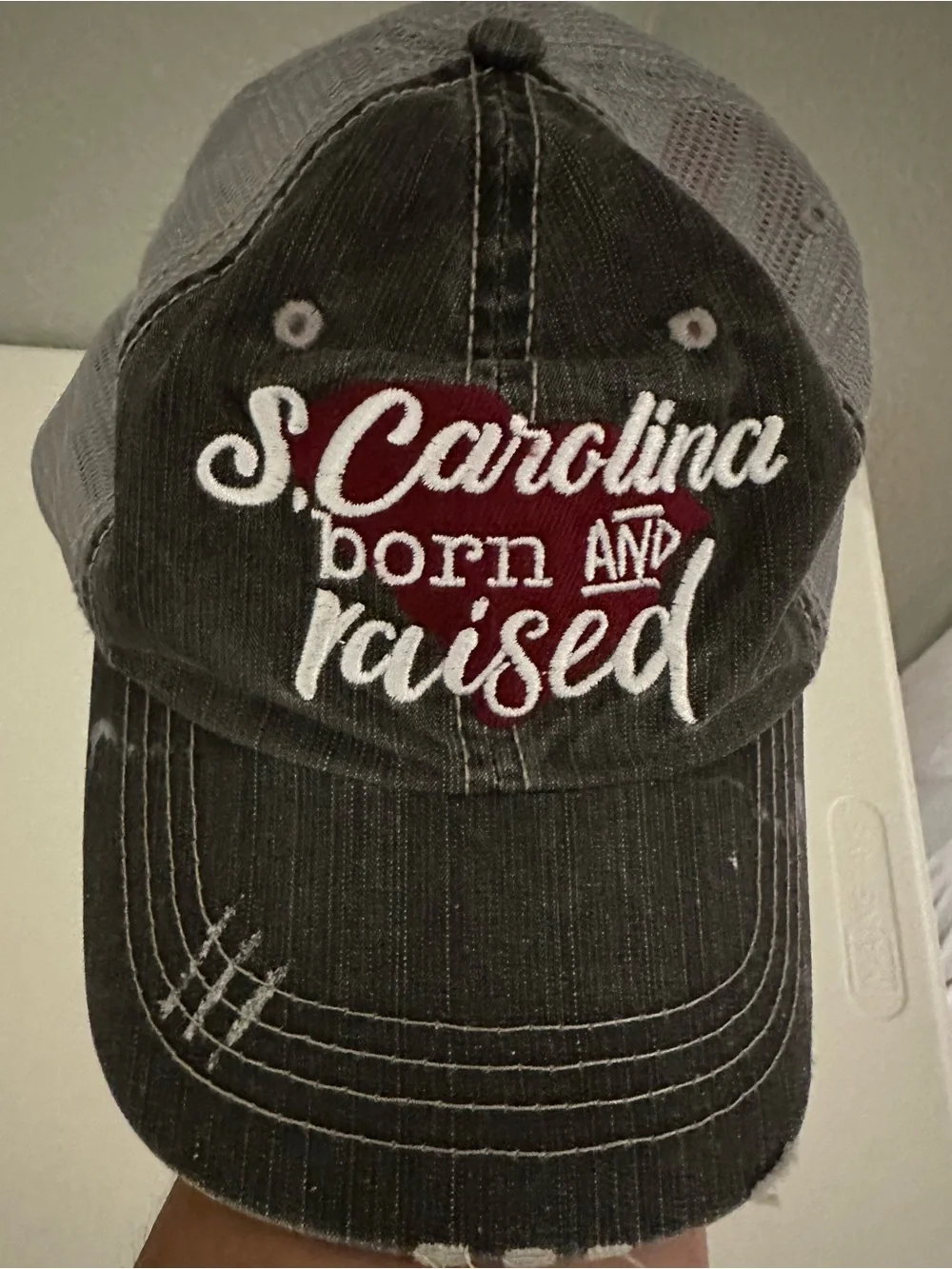 Light Gray Mesh Back Adjustable Cap 
